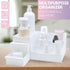 Mantello White Makeup Organizer for Vanity, Cosmetic Organizer for Toiletries and Makeup, Storage for Vanity