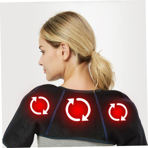 Updated Version Self-heating Shoulder Pads Elastic Belt for Maximum and Neck Massager Muscle Pain Relief Gym