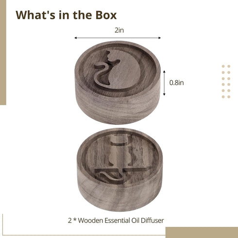 2 PCS Wooden Essential Oil Diffuser, Walnut Wood Aromatherapy Diffuser for Home, Offices, Yoga, SPA