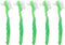 5pcs Denture Brush Set - Brushes Double Bristle Head for Denture Care (Green)