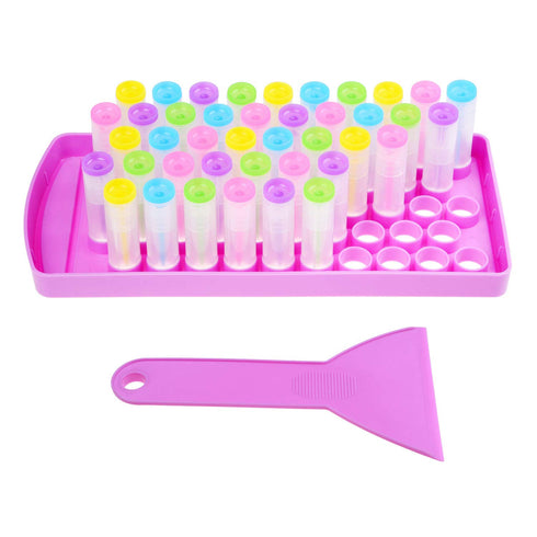 Kare & Kind Lip Balm Crafting Kit, Easy Filling Tray and Spatula, 50 Empty Tubes with Caps (10x5 Colors)