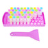 Kare & Kind Lip Balm Crafting Kit, Easy Filling Tray and Spatula, 50 Empty Tubes with Caps (10x5 Colors)