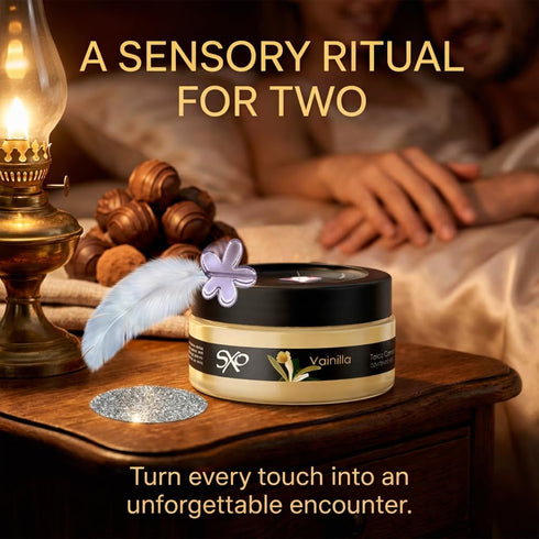 SXO Gourmet Edible Body Powder - Vanilla Flavored Kissable Dust for Couples - Talc-Free & All-Natural Formula - Sensual