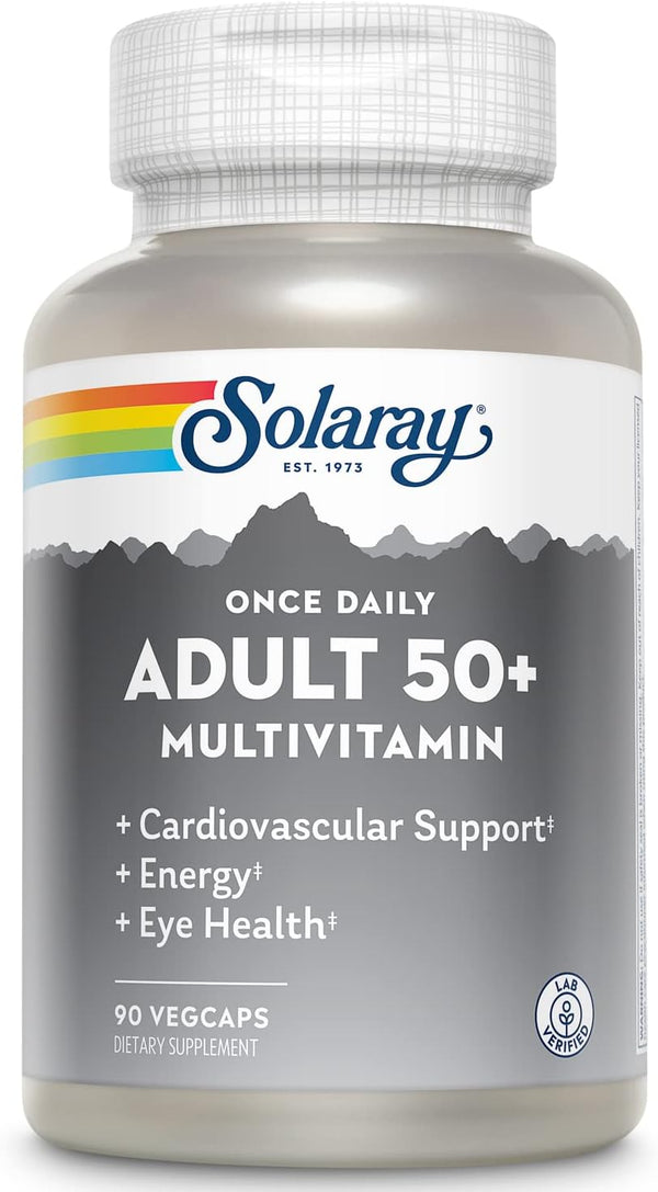 SOLARAY Once Daily Adult 50+ Multivitamin, Healthy Energy, Heart & Immune Support, 90 CT