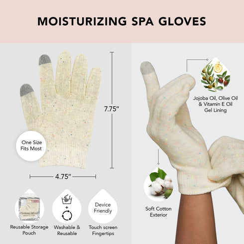 Kitsch Moisturizing Gloves Overnight for Dry Hands Treatment, Soft Hydrating Gel Spa Gloves for Women & Men