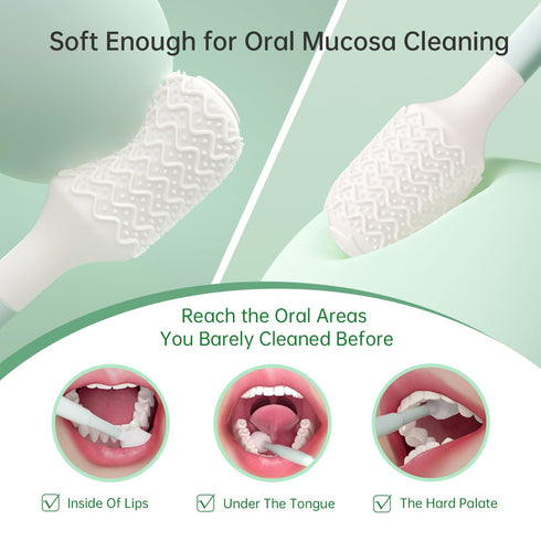 Oral Mucosal Cleaner | Silicon Oral Care Cleaner | Gum Massager with Air Bag (1 pc)