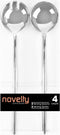 Party Bargains 8 Pack Disposable Novelty Serving Spoon & Spork, Silver, Plastic Kitchen Utensils for Buffet, Catering