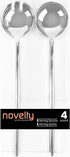 Party Bargains 8 Pack Disposable Novelty Serving Spoon & Spork, Silver, Plastic Kitchen Utensils for Buffet, Catering