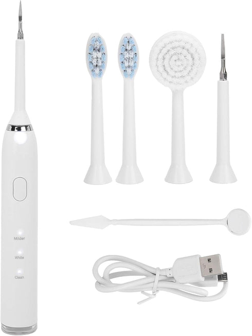 Multi-Functional Electric Toothbrush, Oral Irrigator with Face Brush, Mouth Mirror, Ultrasonic Teeth Cleaning Device,