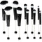 10 Pieces Beadable Makeup Brushes, DIY Comestic Brushes Kit for Beaded Eyeshadow Brush (Black)
