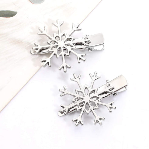 NVENF 6PCS Christmas Hair Clips for Women Holiday Rhinestone Snowflake Hair Accessories (6PCS Snowflake A)