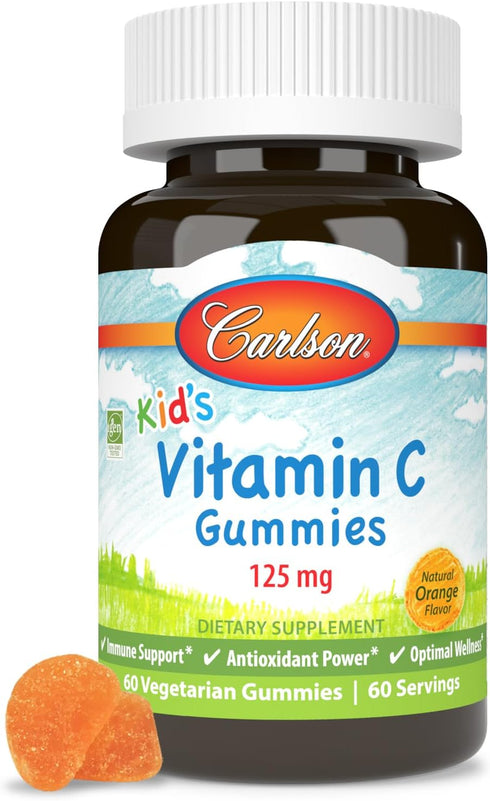 CARLSON LABS Kids Vitamin C Gummies - 60 Count for Immune Support