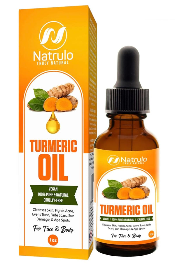 Turmeric Serum for Face & Body - All Natural Skin Brightening Oil for Dark Spots, Fights Acne & Heals Scars