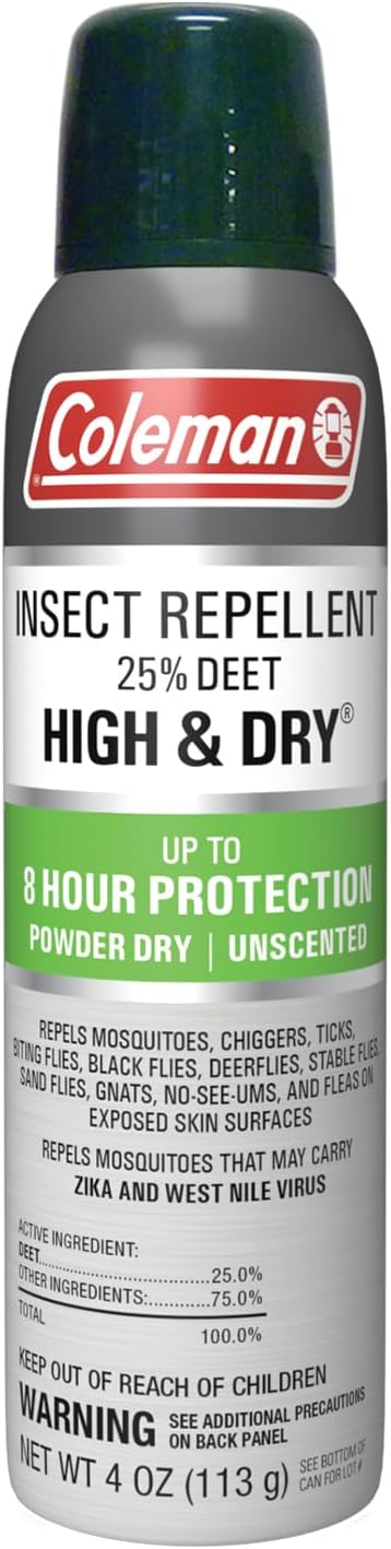 Coleman Insect Repellent Spray, 25% DEET, 4oz Twin Pack, for Ticks, Mosquitoes, Chiggers, Fleas