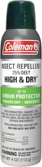 Coleman Insect Repellent Spray - 25% DEET Dry Formula for Ticks, Mosquitoes, and Fleas, 4oz