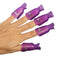 HIGHROCK 10Pcs Acrylic Nail Art Polish Remover Wrap Cleaner, Superior Clip Caps (Purple)