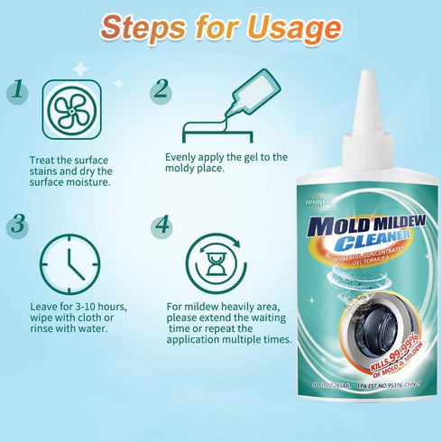 Mold Remover Gel, Household Cleaner for Washing Machine, Refrigerator Strips, Grout Cleaner, 2-Pack