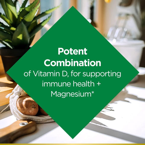 Nature's Bounty Advanced Vitamin D3 with Magnesium Citrate, 90 Tablets, Supports Immune and Bone Health
