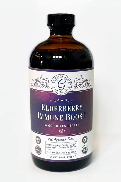 Elderberry Immune Boost - 16oz Pure Elderberry Syrup for Immune Support, Organic, Non-GMO, Gluten-Free