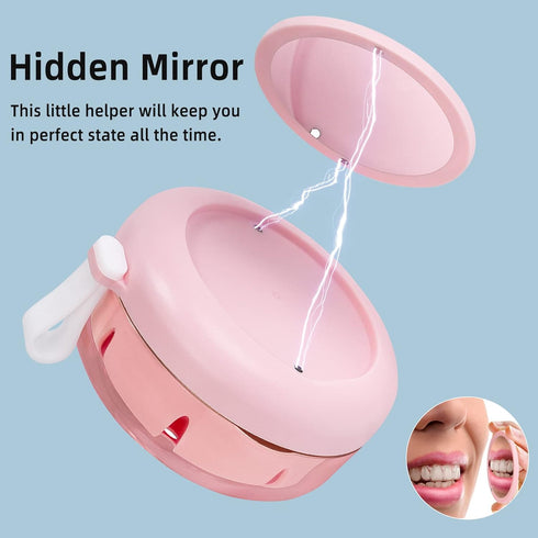 Leak Proof Denture Cup Kit - Portable Retainer Case for Travel with Cleaning Care Accessories for Dentures