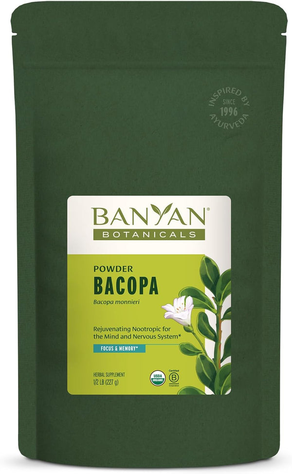 Banyan Botanicals Bacopa Powder Organic Bacopa Monnieri Supplement Nootropic Herb Focus and