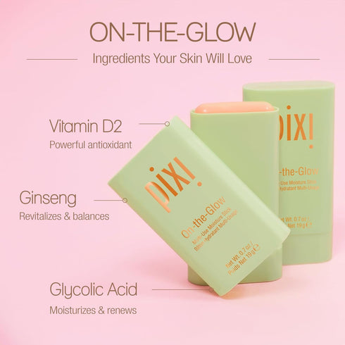 Pixi Beauty On-the-Glow | Colorless Solid Moisturizer Stick | Multi-Use Moisturizer | Travel-Friendly Hydration (0.67