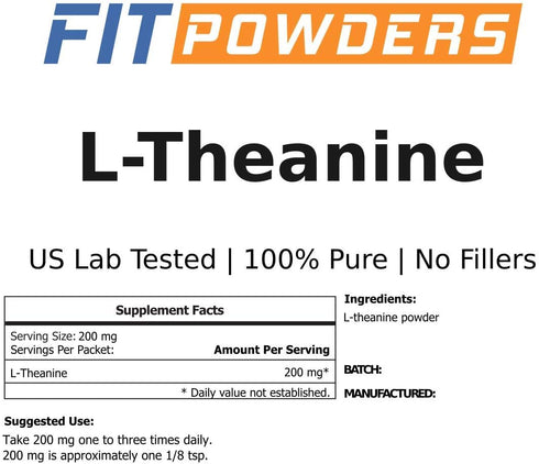 L-Theanine Powder 100% Pure, Non-GMO, Vegan, Gluten Free, Mood and Cognitive Supplement (25 Grams) with Scoop Included