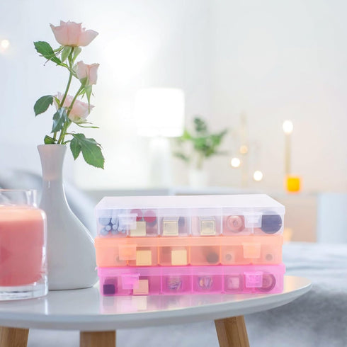 Nail Organizer Storage Box, 36 Grids Rhinestone Container, Clear Acrylic Press Fake Nail Tip Craft Art Accessories