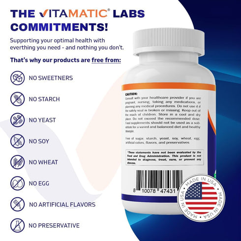 Vitamatic MSM 2000 mg with 75mg Vitamin C, 180 Veg Capsules, Non-GMO & Gluten Free