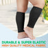 MGANG Plus Size 4XL Calf Compression Sleeve, 2 Pairs 20-30mmHg Leg Compression Socks for Pain Relief, Black+Beige