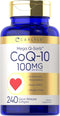 Carlyle CoQ10 100mg | 240 Softgels | Mega Q-Sorb Coenzyme Q-10 with Black Pepper Extract | Non-GMO, Gluten Free
