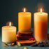 NUOREEL 140H (3Pack, Natural Beeswax Candles Lavender/Sandalwood/Vanilla Sky Scented, Burn Time,Prayer Home Decor