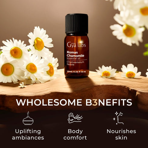 Set Set 2x0.34 oz Roman Chamomile Essential Oil for Diffuser & Eucalyptus Essential Oil for Diffuser - Aromatherapy