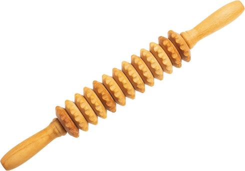 Neck Massager Roller Stick and Gua Sha - Wooden Foam Roller Massage Tools for Relaxation, Pain Relief, and Improved