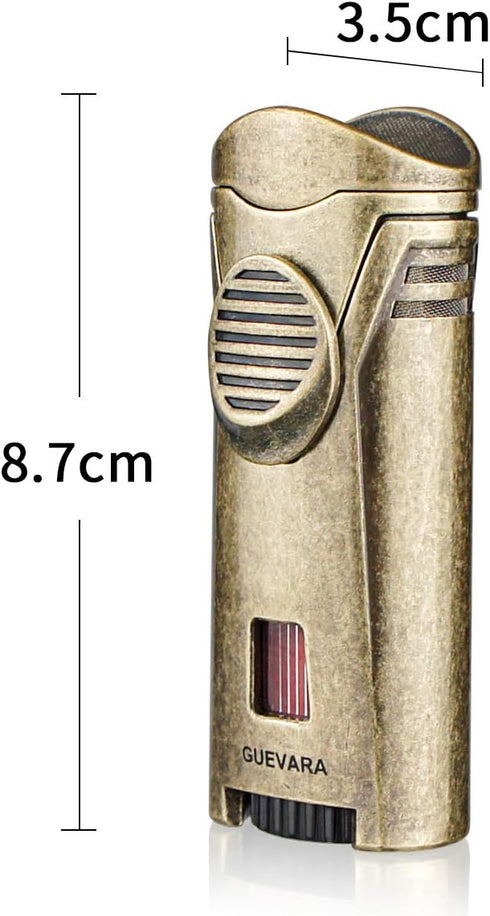 Lighter Torch with Rest Stand, Windproof Single Butane Refillable Scorch Lighters, Gold