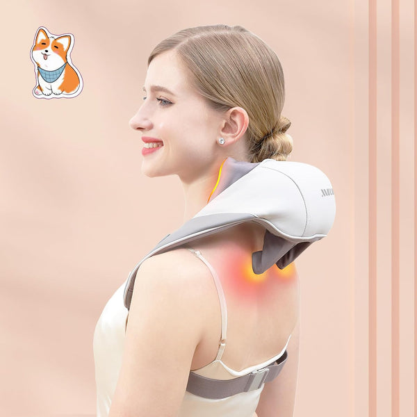 Mulukiss Neck and Shoulder Massager with Soothing Heat, Deep Tissue Kneading Shiatsu Massage
