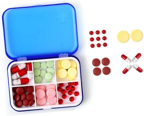 1set Portable Medicine Storage Case Organizer for to Fill Tablets Removable Compartments