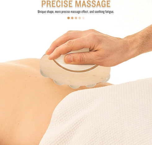 Ipetboom Wooden Roller Body Handheld Manual Massage Tool for Back Foot and Muscle Relief Lightweight Design for Home