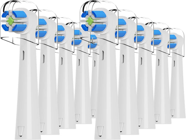 Compatible Replacement Brush Heads for Brusheez Kids Electric Toothbrush, 10 Pack (White, Medium)