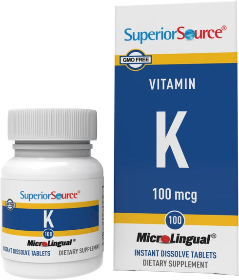 Superior Source Vitamin K1 Multivitamins, 100 mcg, 100 Count Tablet