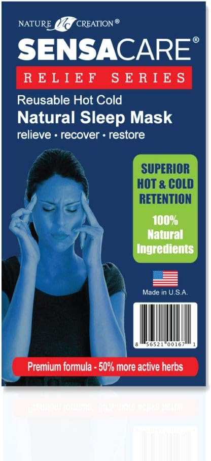 Lavender Weighted Eye Mask for Relaxation and Yoga, Cold Therapy Eye Mask, Blue