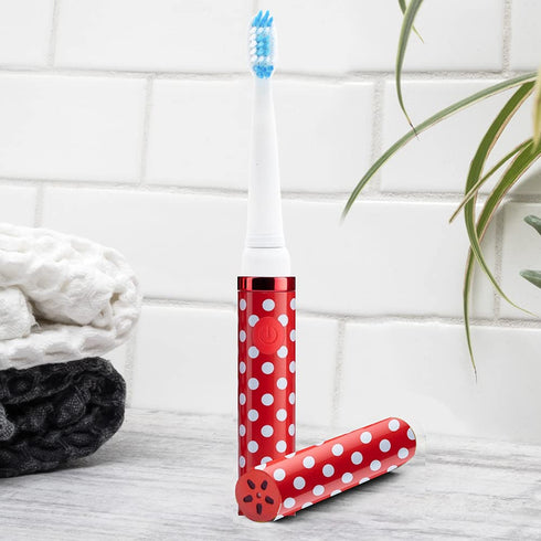 Pop Sonic Electric Toothbrush (Red Dots), Kids Toothbrush with 2 Speed & 15,000-30,000 Strokes/Minute