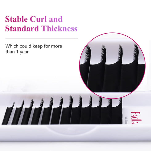 Lash Extensions Regular Volume Mixed Tray, 0.03 B Curl 8-14mm Premium Mink Silk Eyelash Extensions
