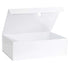 Purple Q Crafts White Hard Gift Box With Magnetic Closure Lid 14" x 9" x 4" Rectangle Favor Boxes With White Glossy Finish (1 Box)
