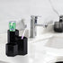 LoveBB Makeup Brush Holder Organizer, 3 Slot Plastic Storage Solution for Cosmetics Brushes, Black