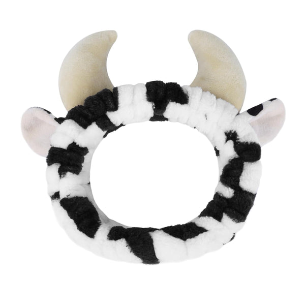 Facial Spa Headband, Cosmetic Makeup Headband for Washing Face (Cow)
