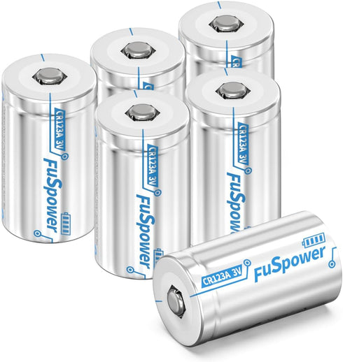 6 Pack CR17345 3V Lithium Battery 1500mAh CR123A Batteries for Alarm System, Smoke Alarm, Ring Sensor