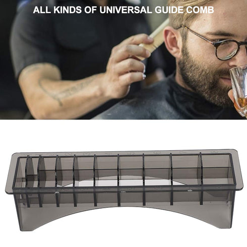 Rectangular Plastic Comb Storage Box, 10 Grid Clipper Guard Holder with Universal Base Tools for Barbershop