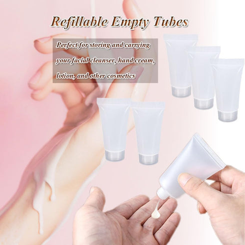 Refillable Travel Tubes 10PCS 5ml Empty Tubes for Facial Cleanser Hand Cream Lotion Clear Plastic Squeeze Sample Bottles for DIY Projects Soft Mini Toothpaste Travel Tubes (5ML)