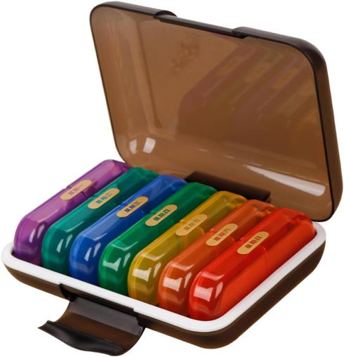 Weekly Pill Organizer Portable Case Holder for Daily Medication Small Medicine Pill Dispenser for Travel Organizer